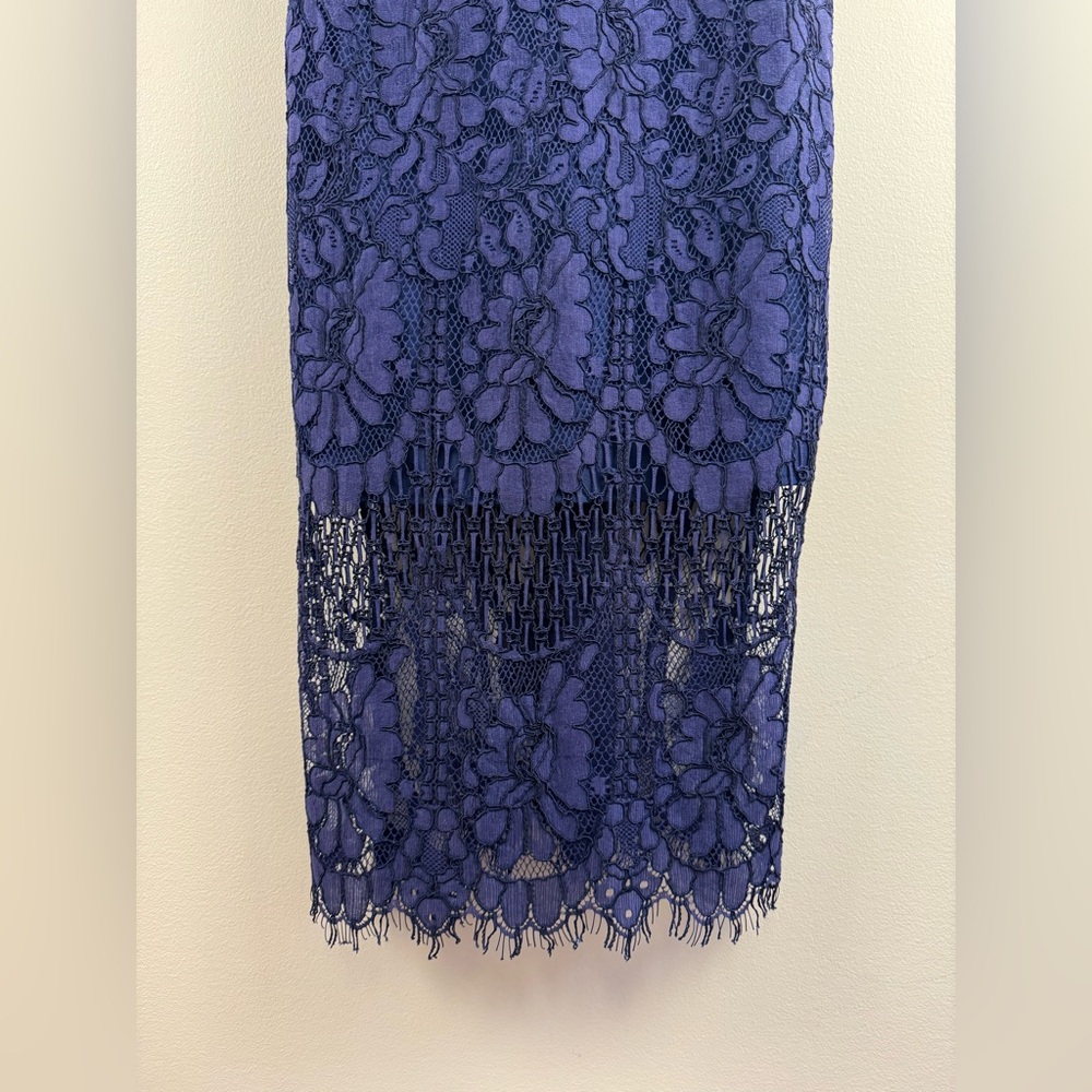 Bardot Florence Midi Lace Dress in Navy - Picture 4 of 8